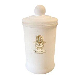 Empty White Candle Jar Canister Storage Container Clean
